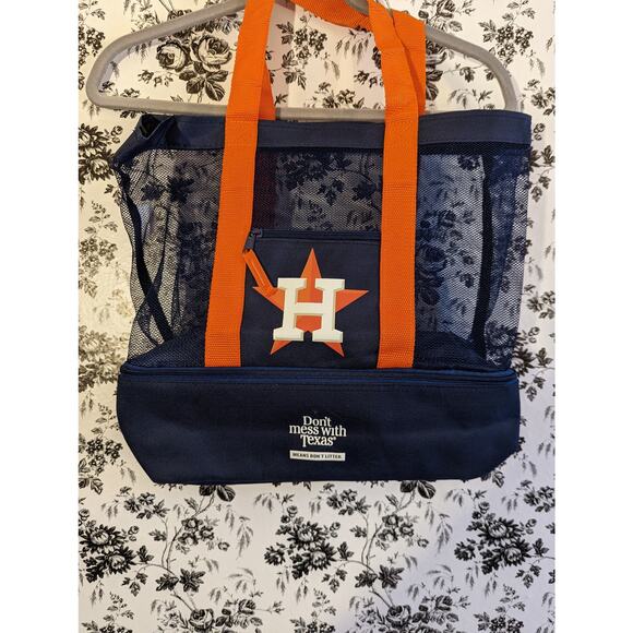 NWT Houston Astros Summer Beach Tote w/zipper cooler 2022 Promo Giveaway - Picture 5 of 9